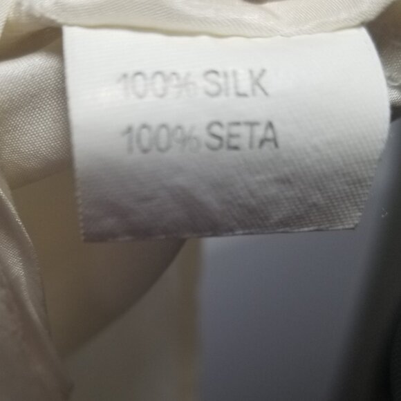 Pura Seta Men's Ivory 100% Silk Office Career Shirt Sz L - Picture 4 of 4